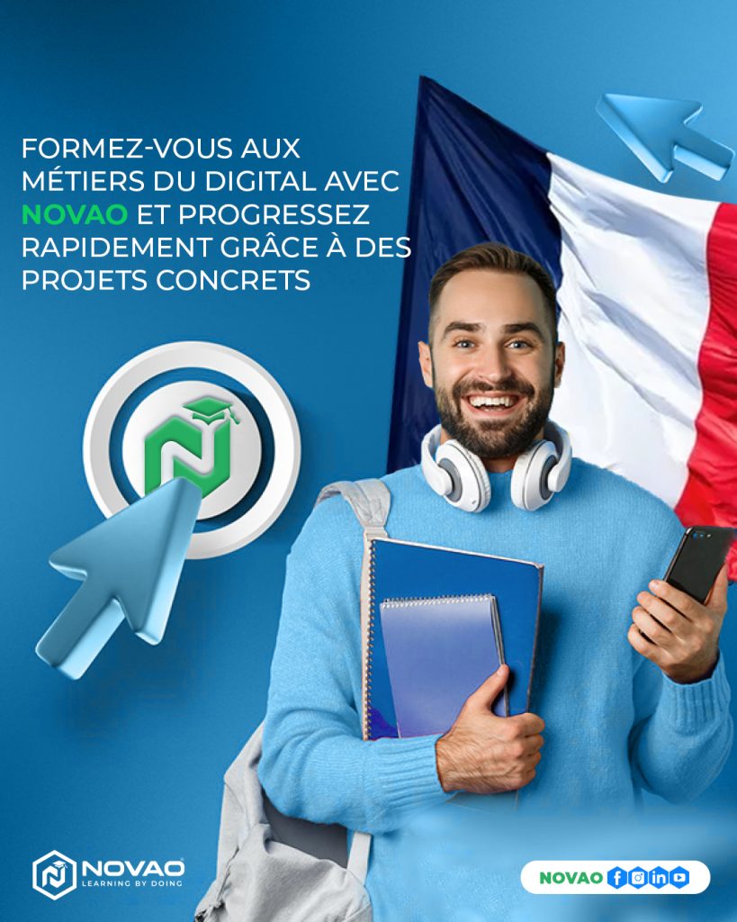 Formez-vous aux métiers du digital avec NOVAO et progressez rapidement grâce à des projets concrets.